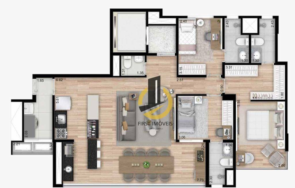 Apartamento à venda com 3 quartos, 112m² - Foto 15