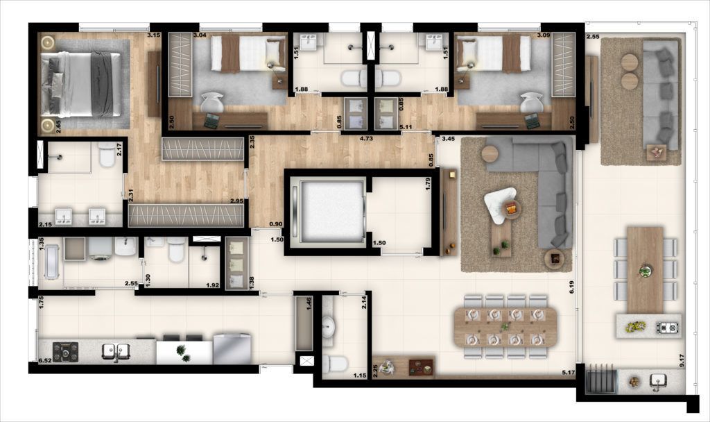 Apartamento à venda com 3 quartos, 151m² - Foto 1