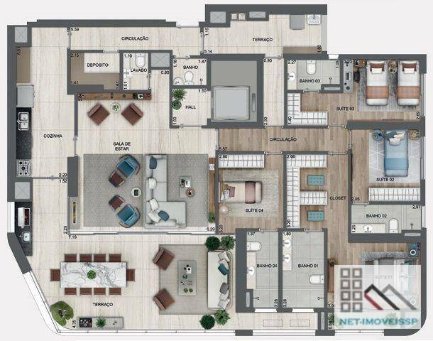 Apartamento à venda com 4 quartos, 227m² - Foto 24