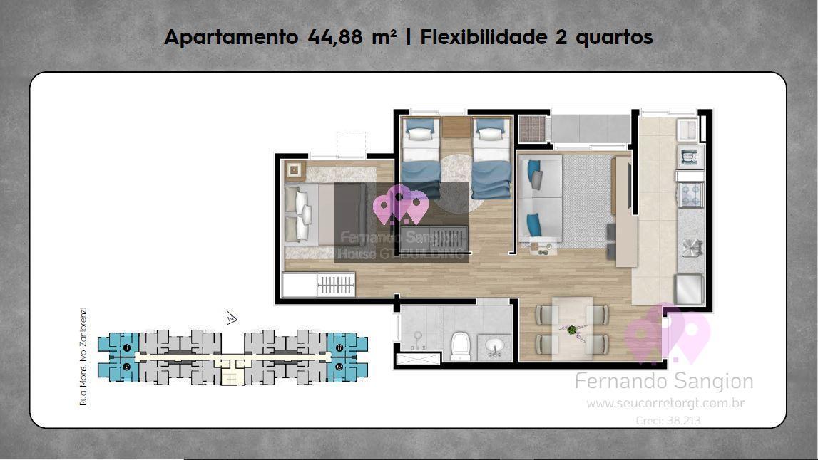 Apartamento à venda com 2 quartos, 45m² - Foto 4