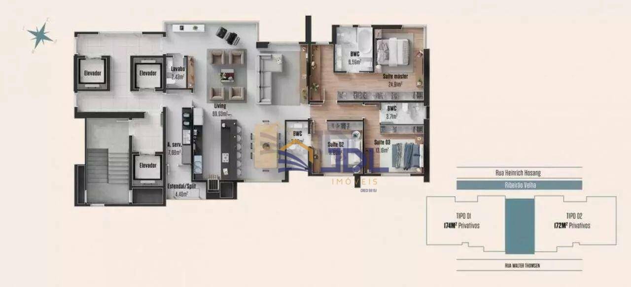 Apartamento à venda com 4 quartos, 174m² - Foto 4