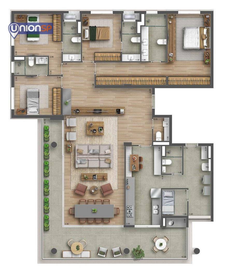 Apartamento à venda com 4 quartos, 218m² - Foto 5