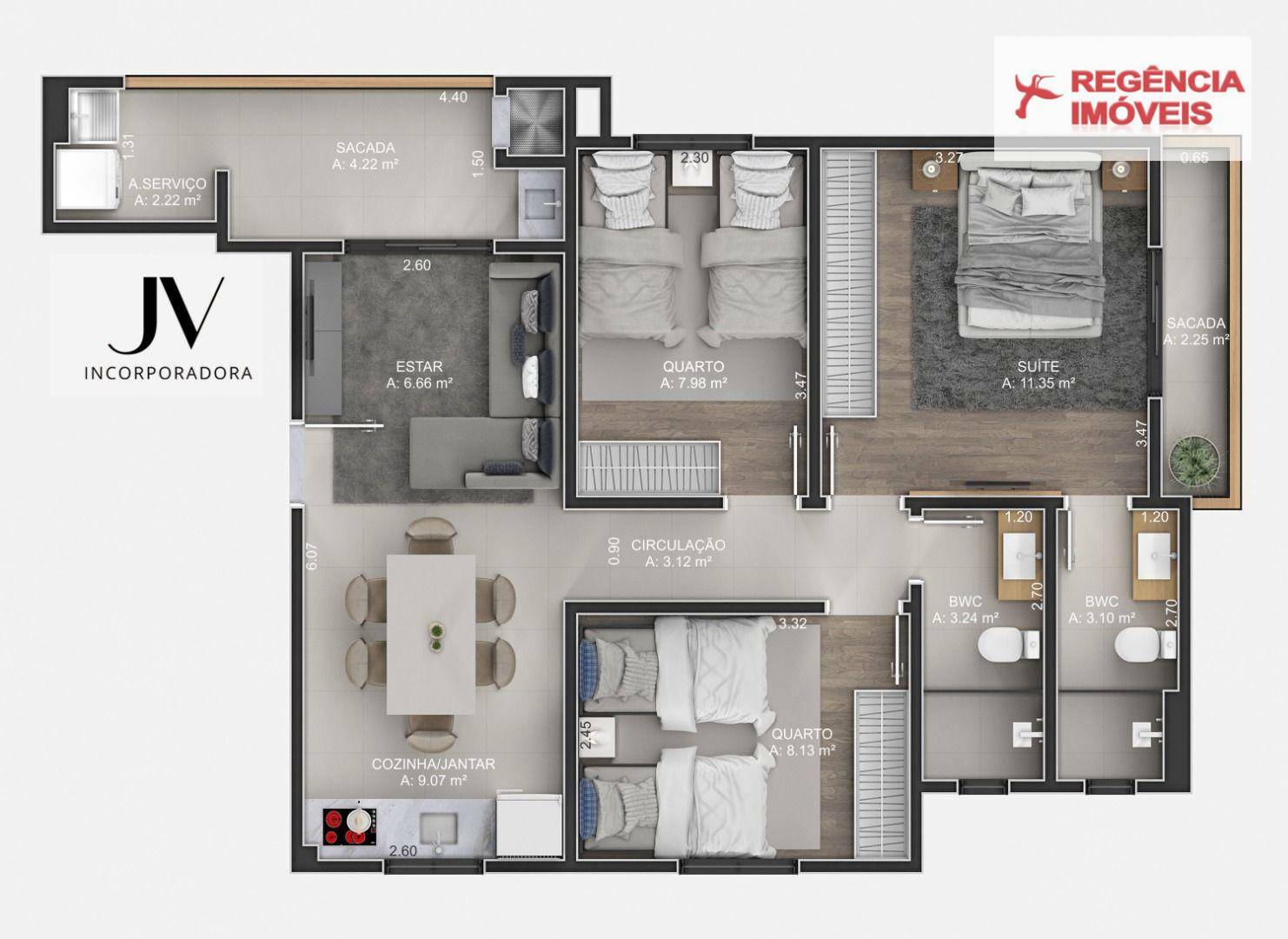 Apartamento à venda com 2 quartos, 63m² - Foto 6