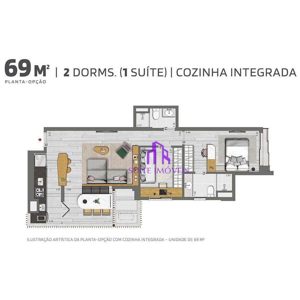 Apartamento à venda com 2 quartos, 68m² - Foto 4