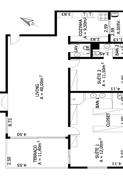 Apartamento à venda com 2 quartos, 118m² - Foto 2