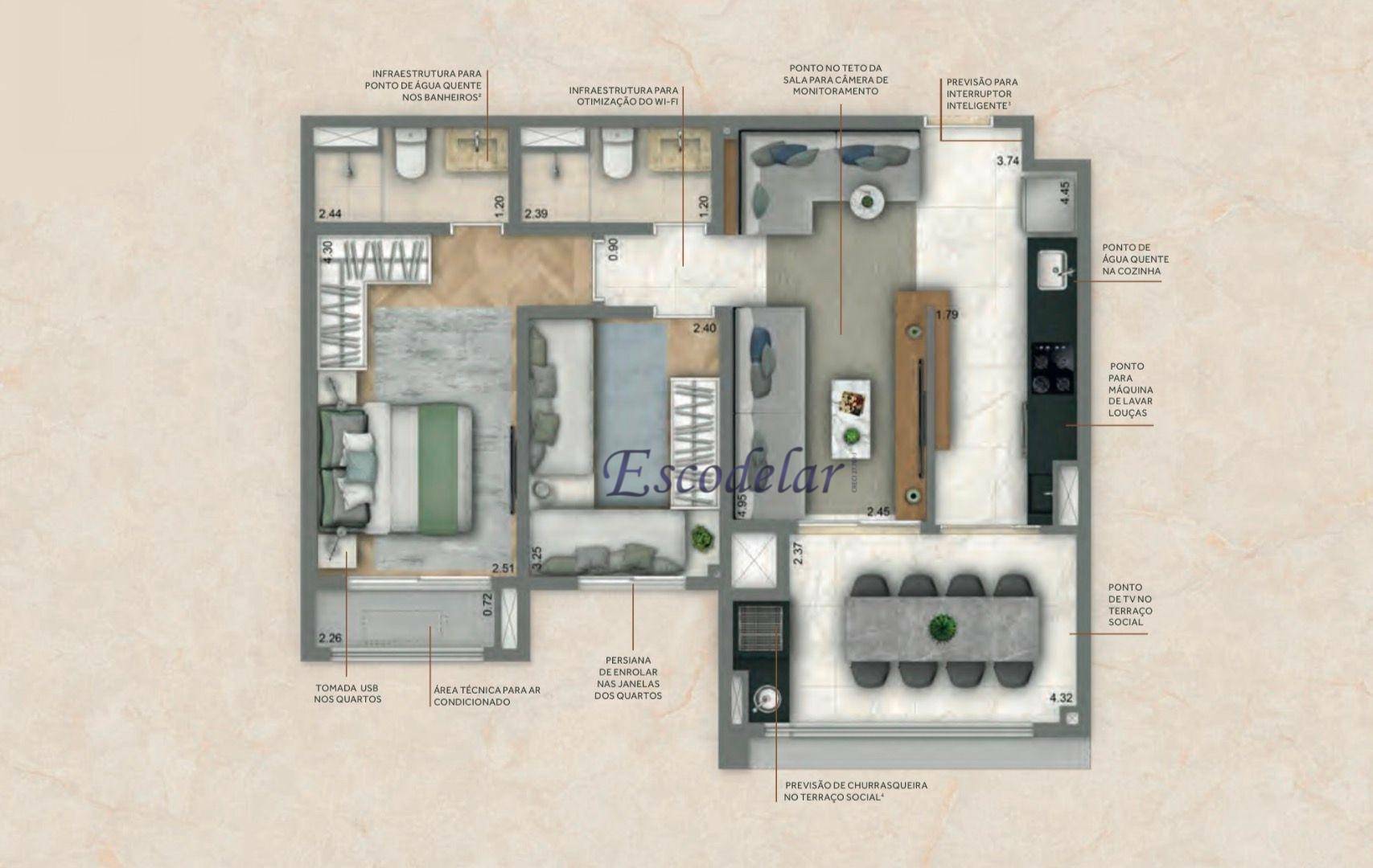 Apartamento à venda com 2 quartos, 69m² - Foto 14