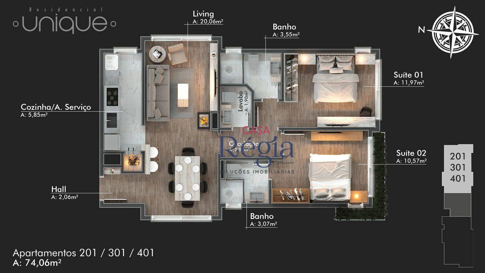 Apartamento, 2 quartos, 74 m² - Foto 5