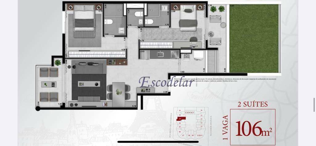 Apartamento à venda com 2 quartos, 106m² - Foto 16