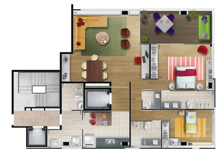 Apartamento à venda com 1 quarto, 124m² - Foto 9