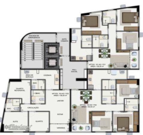 Apartamento à venda com 3 quartos, 59m² - Foto 5