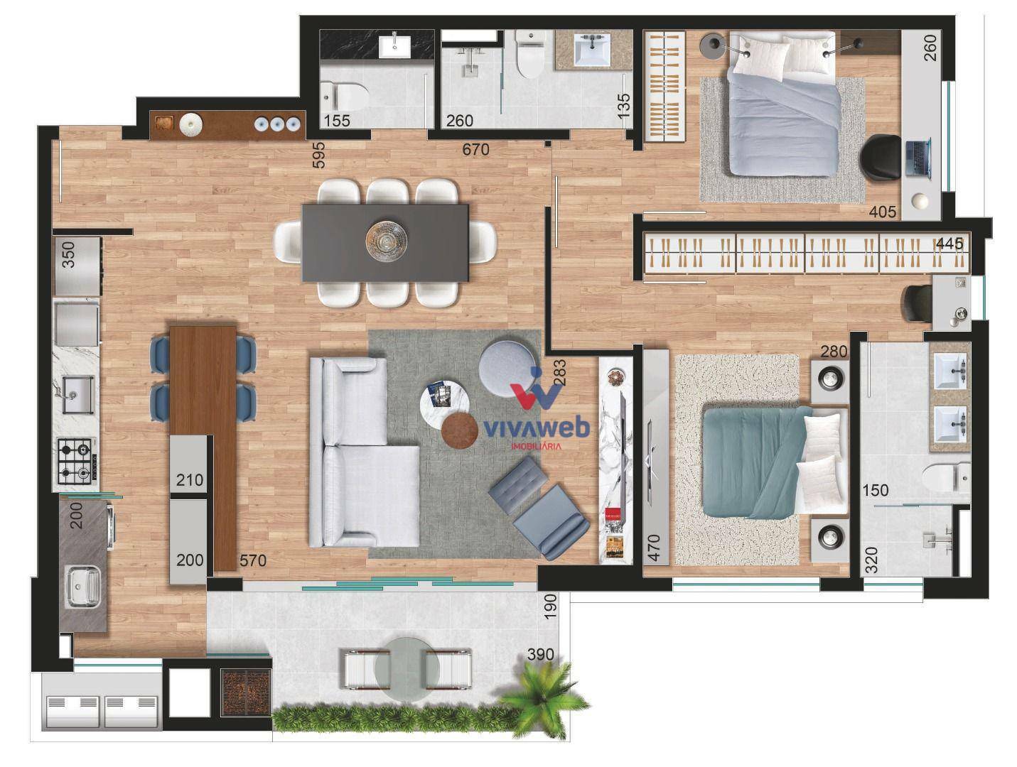 Apartamento à venda com 2 quartos, 101m² - Foto 15