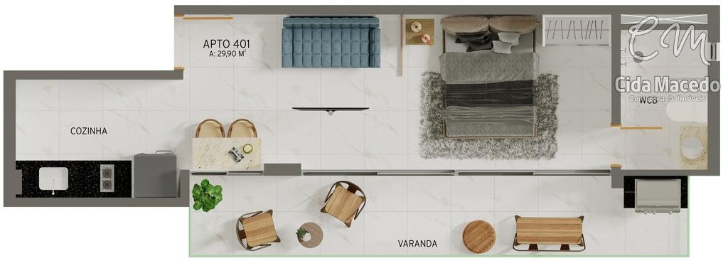 Apartamento à venda com 1 quarto, 35m² - Foto 21