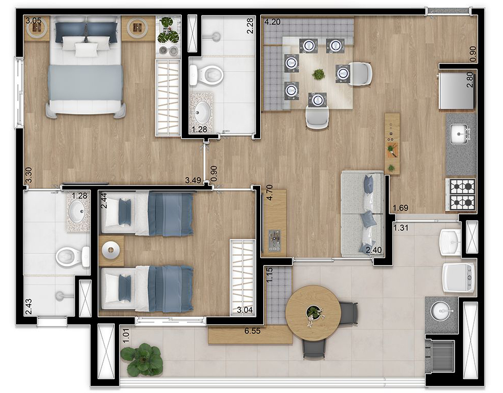 Apartamento à venda com 2 quartos, 6285m² - Foto 11