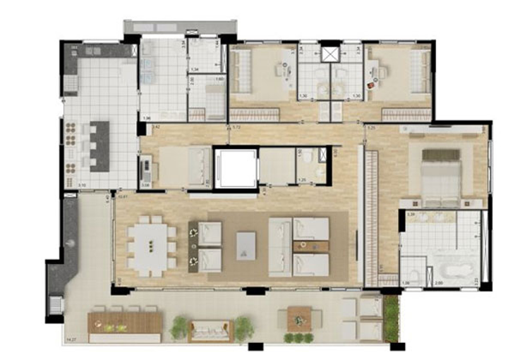 Apartamento à venda com 4 quartos, 233m² - Foto 3