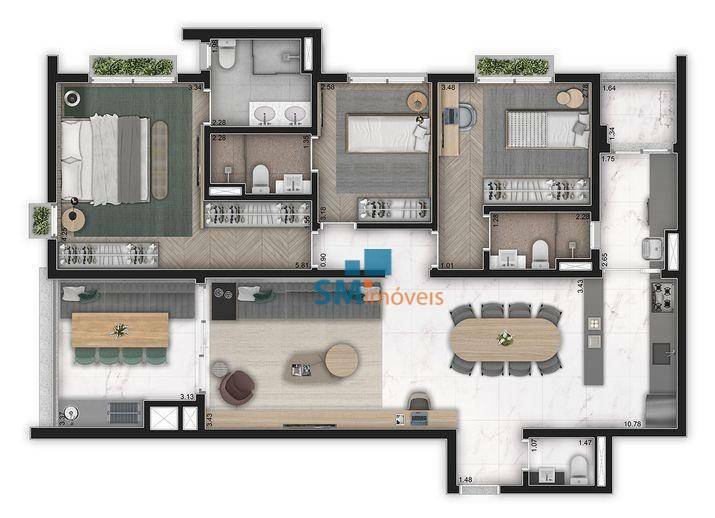 Apartamento à venda com 3 quartos, 129m² - Foto 8