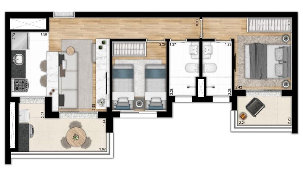 Apartamento à venda com 2 quartos, 71m² - Foto 2