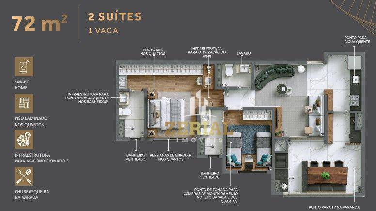 Apartamento à venda com 2 quartos, 72m² - Foto 1