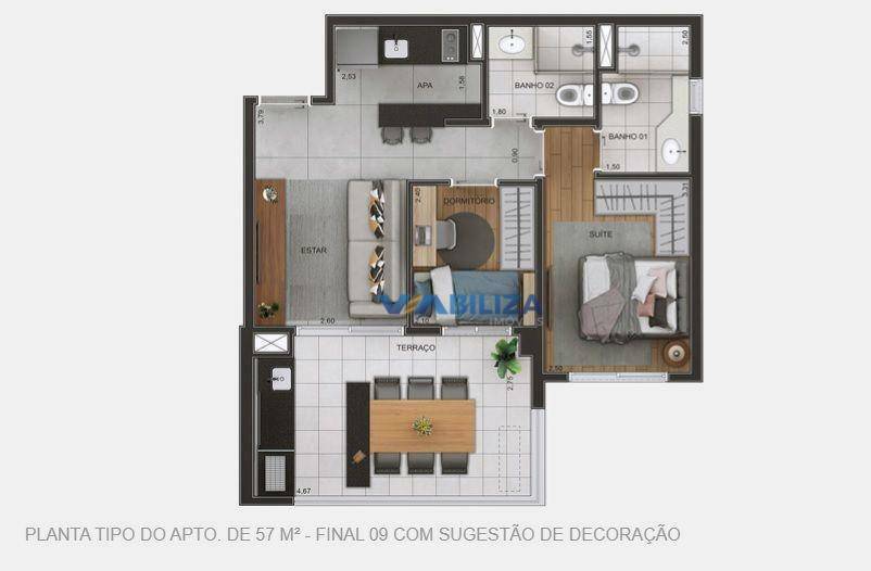 Apartamento à venda com 2 quartos, 57m² - Foto 18