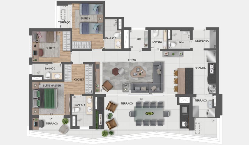 Apartamento à venda com 3 quartos, 144m² - Foto 7