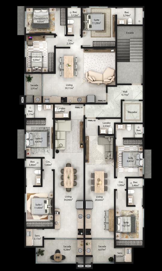 Apartamento à venda com 2 quartos, 74m² - Foto 5