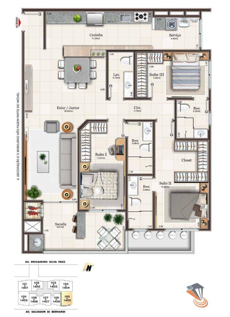 Apartamento à venda com 3 quartos, 123m² - Foto 38