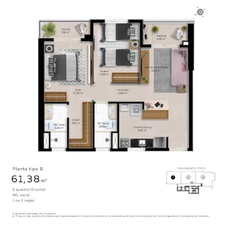 Apartamento à venda com 2 quartos, 61m² - Foto 21