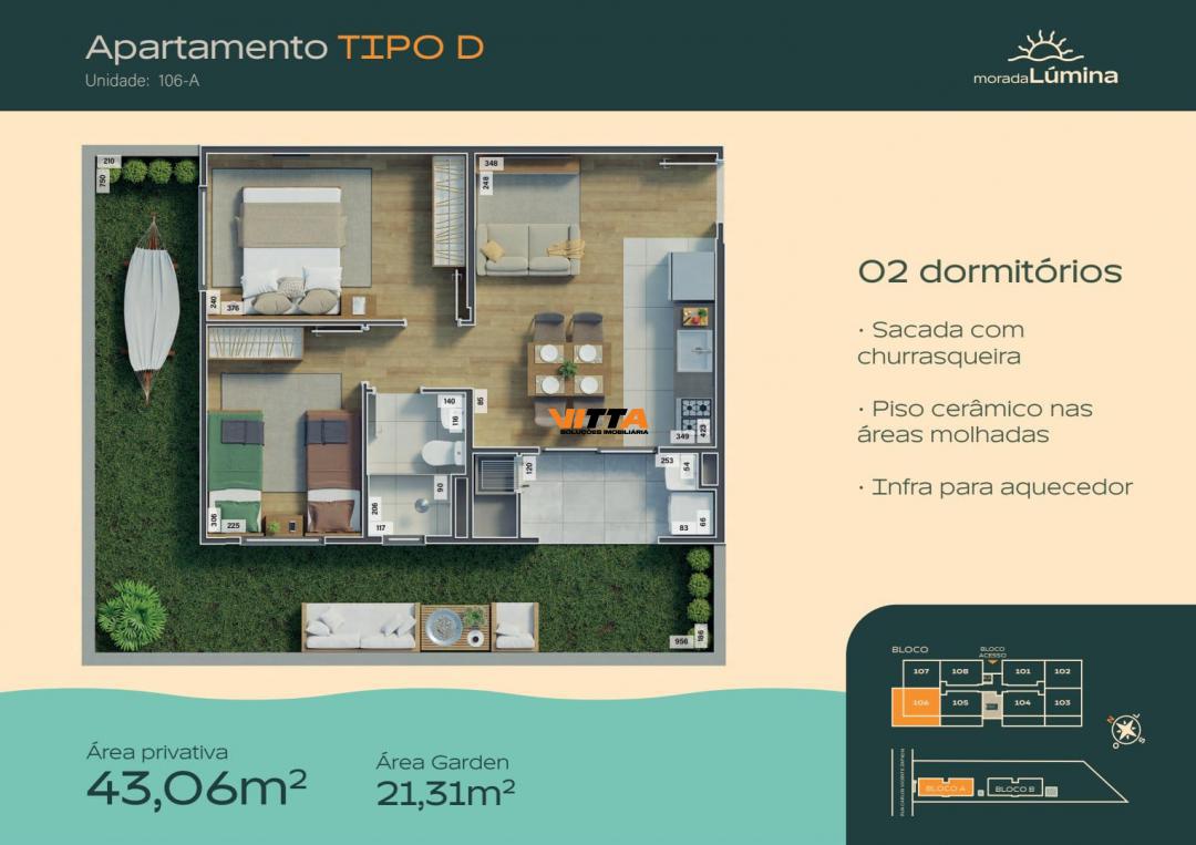 Apartamento à venda com 2 quartos, 43m² - Foto 7