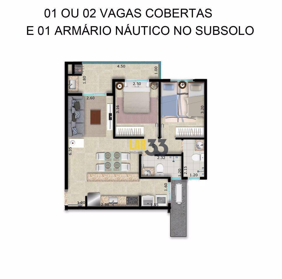 Cobertura, 2 quartos, 61 m² - Foto 1