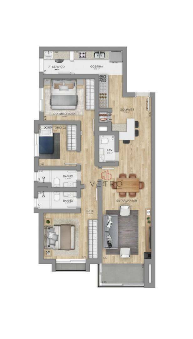 Apartamento à venda com 3 quartos, 100m² - Foto 4