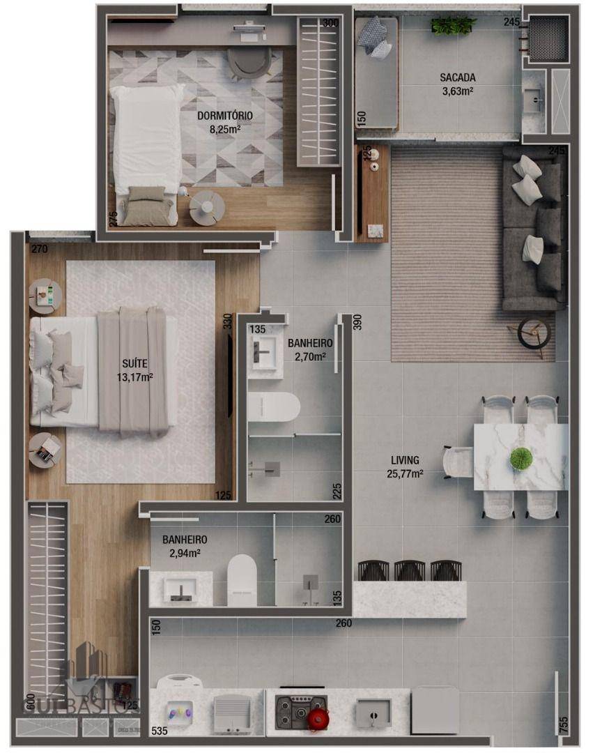 Apartamento à venda com 1 quarto, 64m² - Foto 7