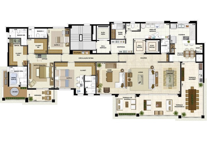 Apartamento à venda com 4 quartos, 298m² - Foto 2