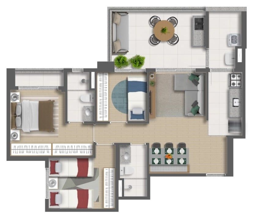 Apartamento à venda com 3 quartos, 74m² - Foto 17