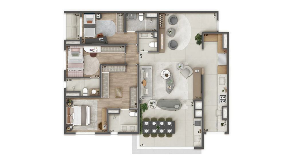 Apartamento à venda com 3 quartos, 127m² - Foto 2