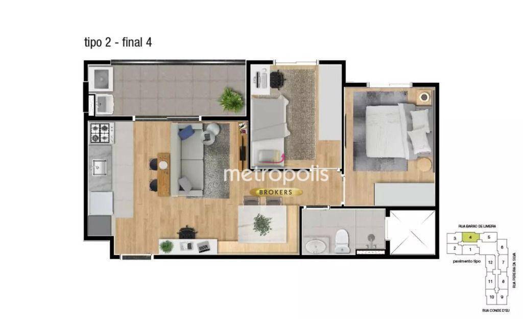 Apartamento à venda com 2 quartos, 46m² - Foto 10