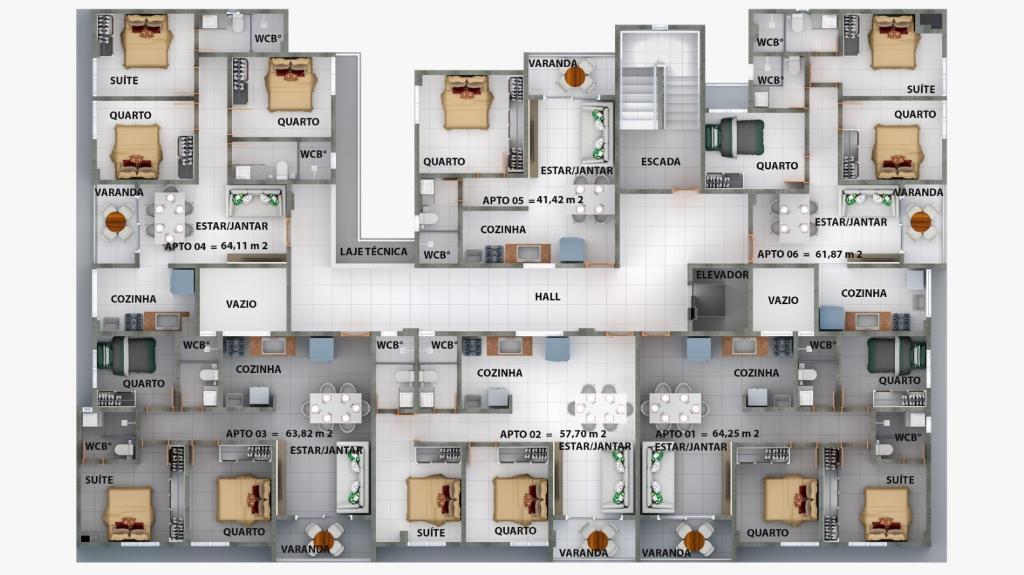 Apartamento à venda com 3 quartos, 64m² - Foto 16