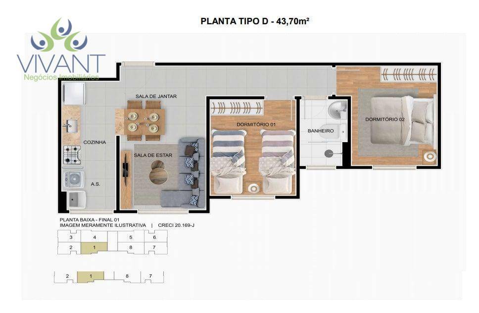 Apartamento para alugar com 2 quartos, 46M2 - Foto 31