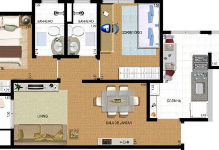 Apartamento à venda com 2 quartos, 62m² - Foto 5