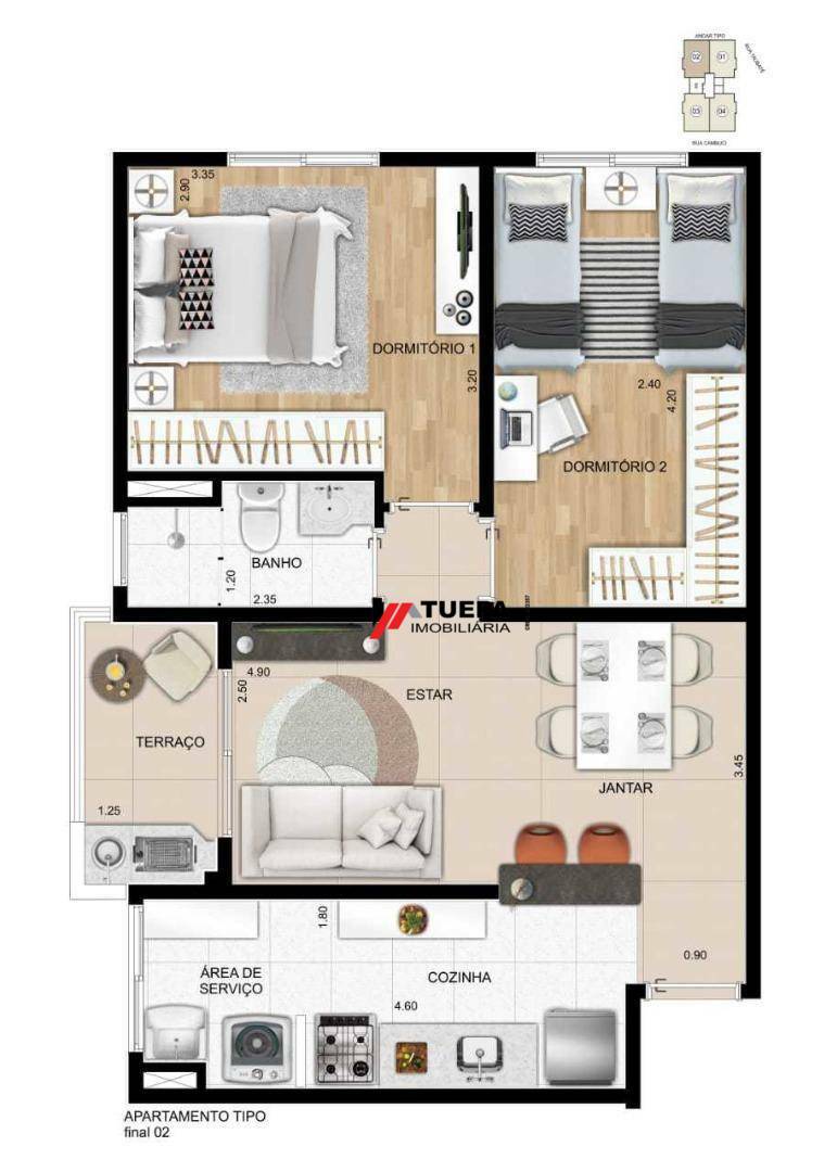 Apartamento à venda com 2 quartos, 55m² - Foto 11