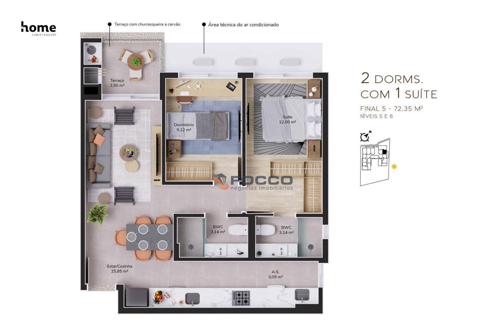 Apartamento à venda com 2 quartos, 71m² - Foto 14