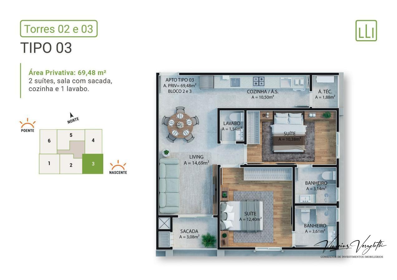 Apartamento à venda com 2 quartos, 69m² - Foto 18