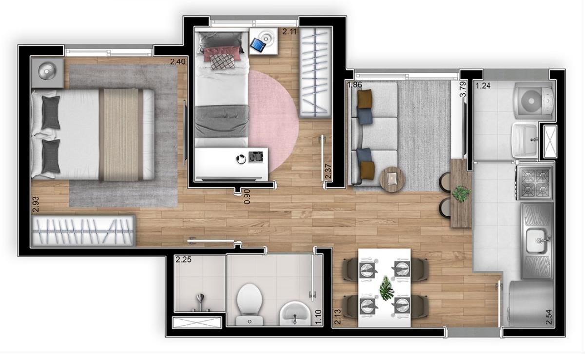 Apartamento à venda com 2 quartos, 34m² - Foto 7