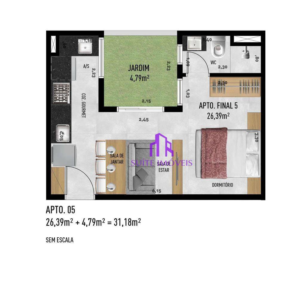 Apartamento à venda com 2 quartos, 37m² - Foto 35