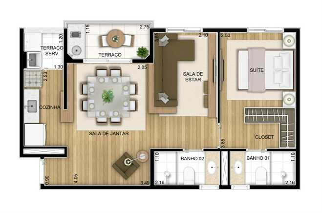 Apartamento à venda com 1 quarto, 49m² - Foto 9