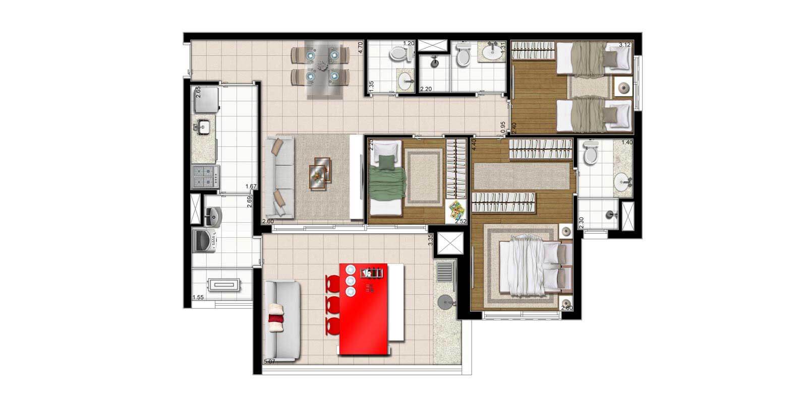 Apartamento à venda com 3 quartos, 89m² - Foto 6