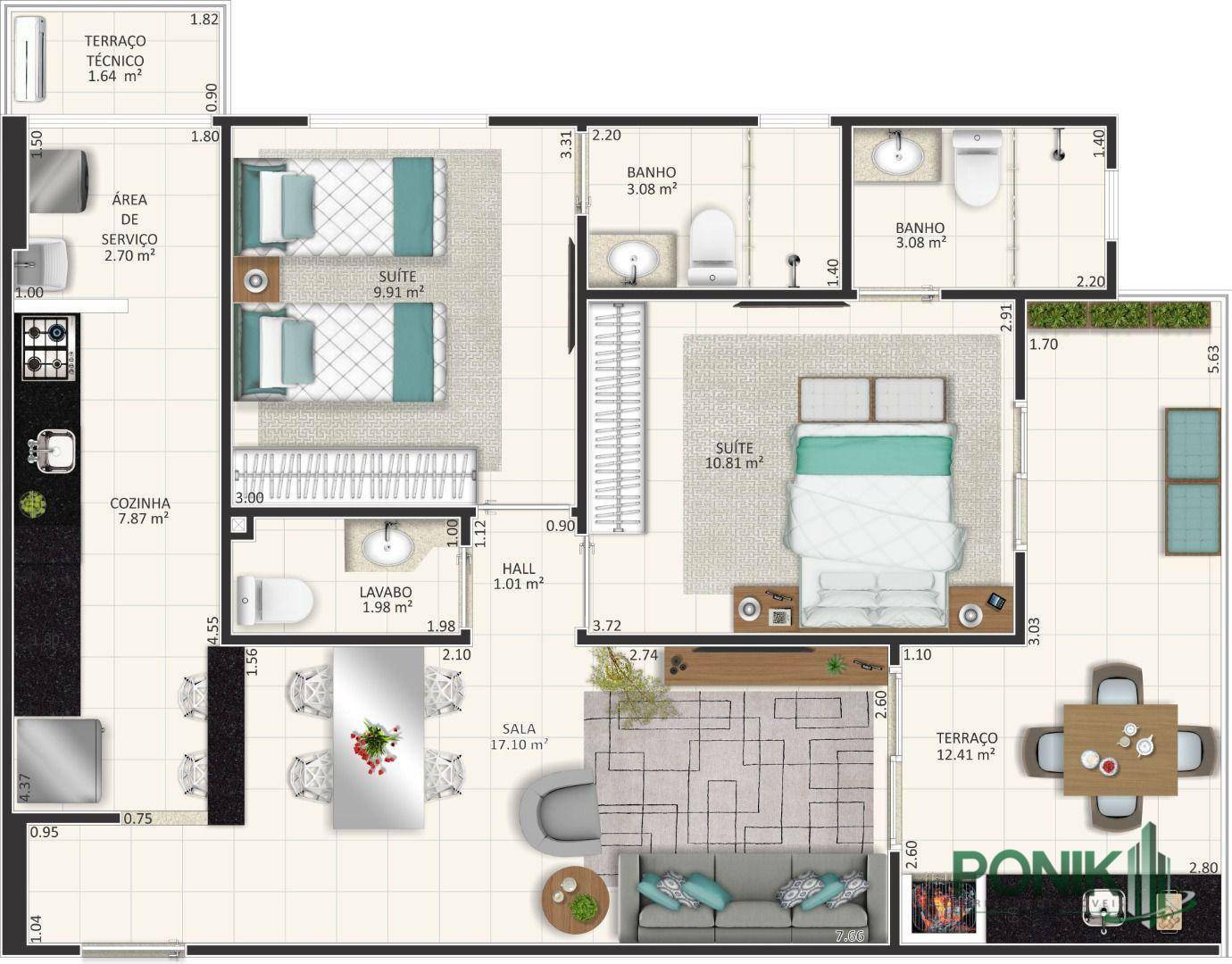 Apartamento à venda com 2 quartos, 79m² - Foto 2