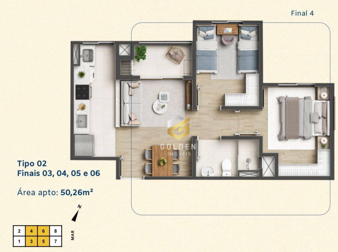 Apartamento à venda com 2 quartos, 50m² - Foto 6