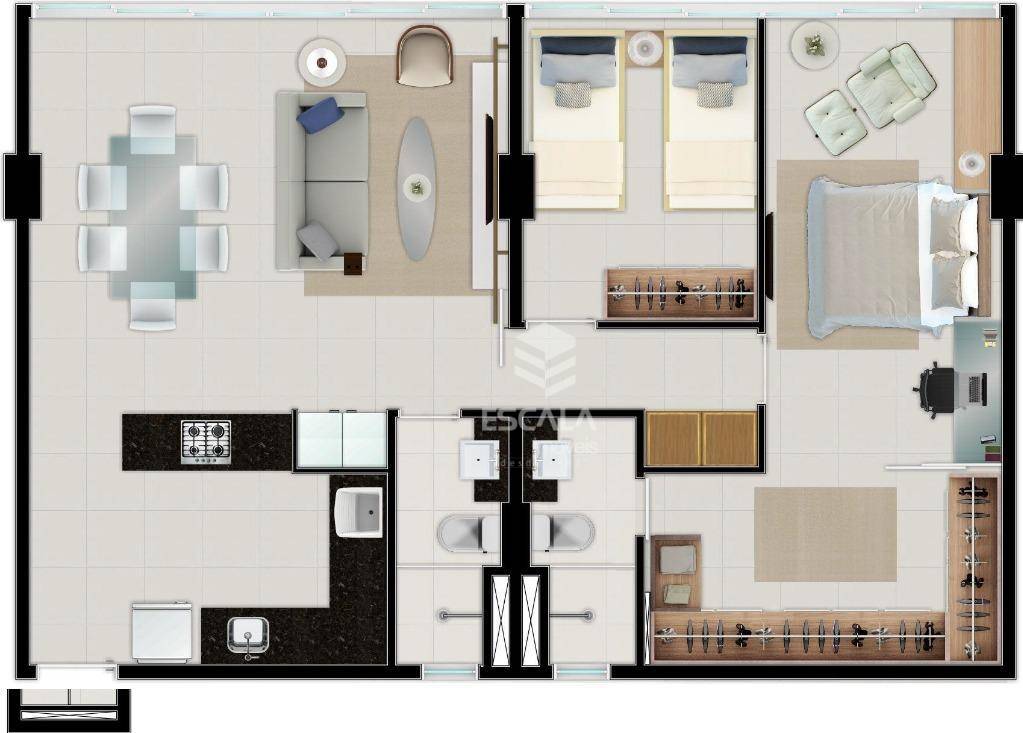 Apartamento à venda com 1 quarto, 46m² - Foto 45