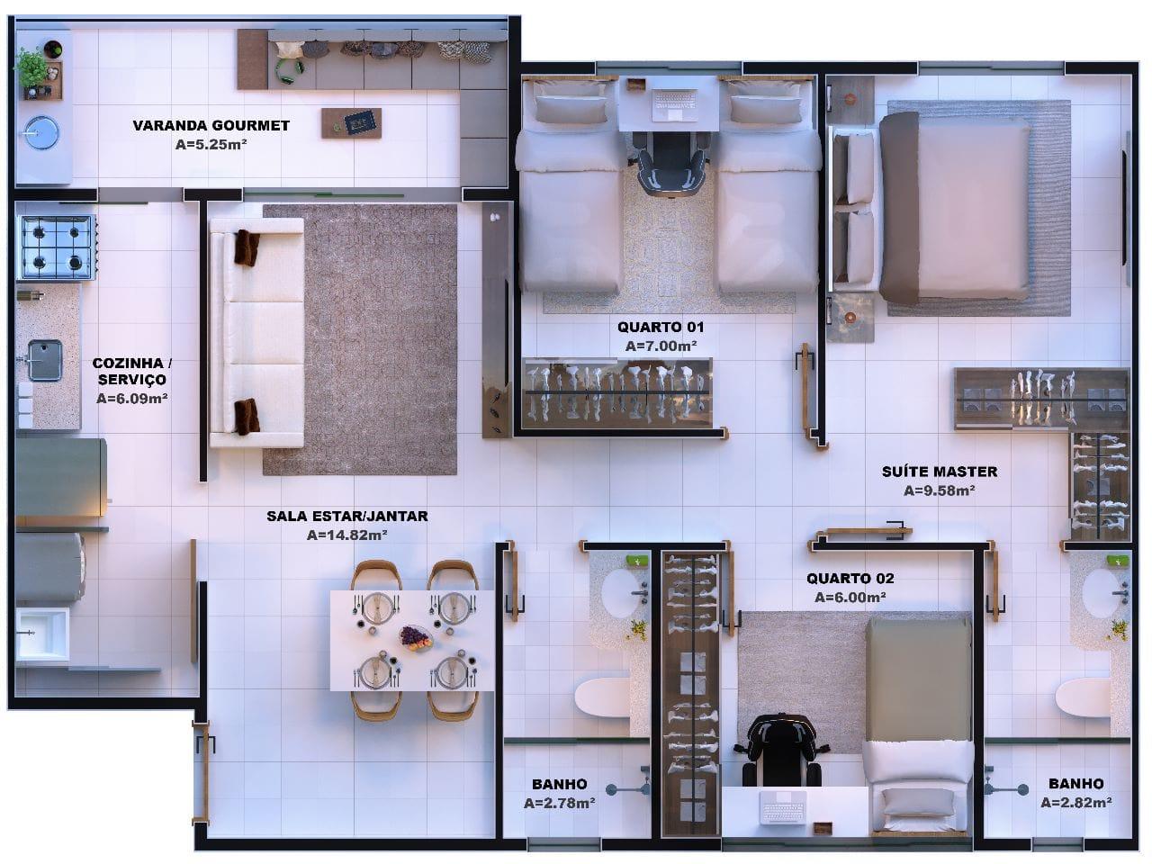 Apartamento à venda com 3 quartos, 59m² - Foto 30