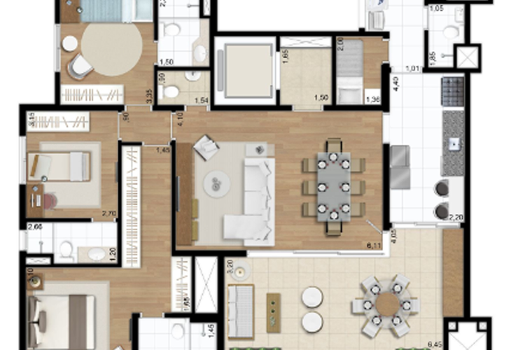 Apartamento à venda com 3 quartos, 140m² - Foto 7