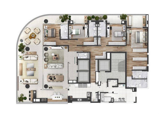 Apartamento à venda com 4 quartos, 322m² - Foto 2